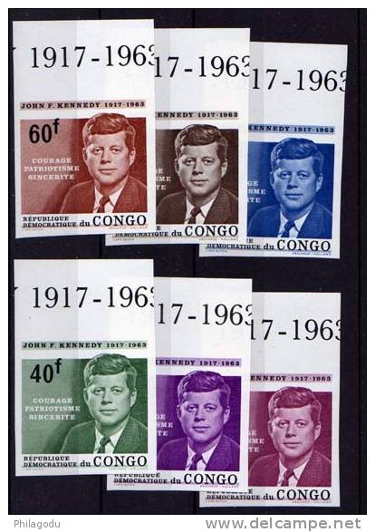 Congo1964, Anniversaire De La Mort De Kennedy, N° 567 / 72 Neuf Non Dentelé, - Kennedy (John F.)