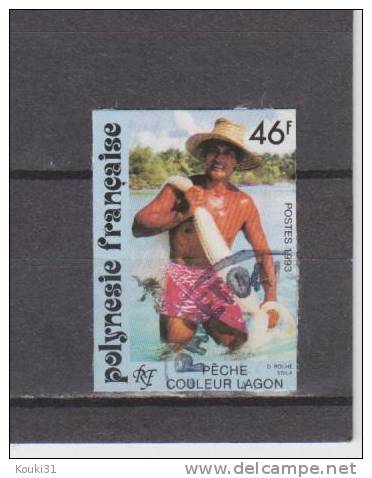 Polynésie Française YT 427 Obl : Pêcheur A L'épervier - 1993 - Used Stamps