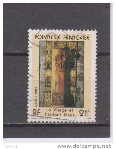 Polynésie Française YT 196 Obl : Sculpture Religieuse , La Vierge Et L'enfant Jésus - 1983 - Usati