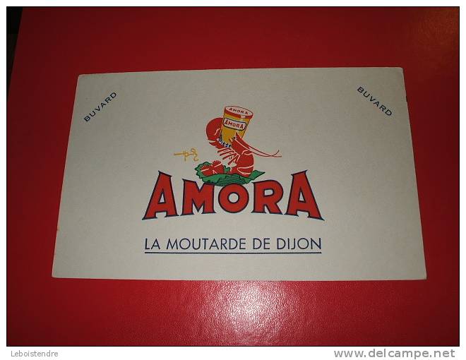 BUVARD : AMORA-LA MOUTARDE DE DIJON .-TAILLE:  20 CM X  12.5  CM - Mosterd