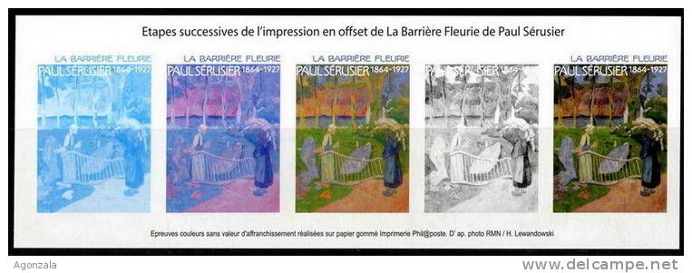 EPREUVES COULEURS ETAPES SUCCESSIVES IMPRESSION EN OFFSET DE LA BARRIERE FLEURIE DE PAUL SERUSIER - FRANCE - Impressionisme