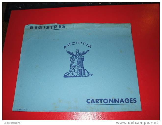 BUVARD : REGISTRE ARCHIFIX-CARTONNAGES-TAILLE:  21 CM X  16.5 CM - Papeterie