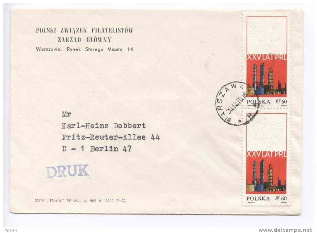 Poland Cover Sent To Germany 30-12-1970 - Lettres & Documents