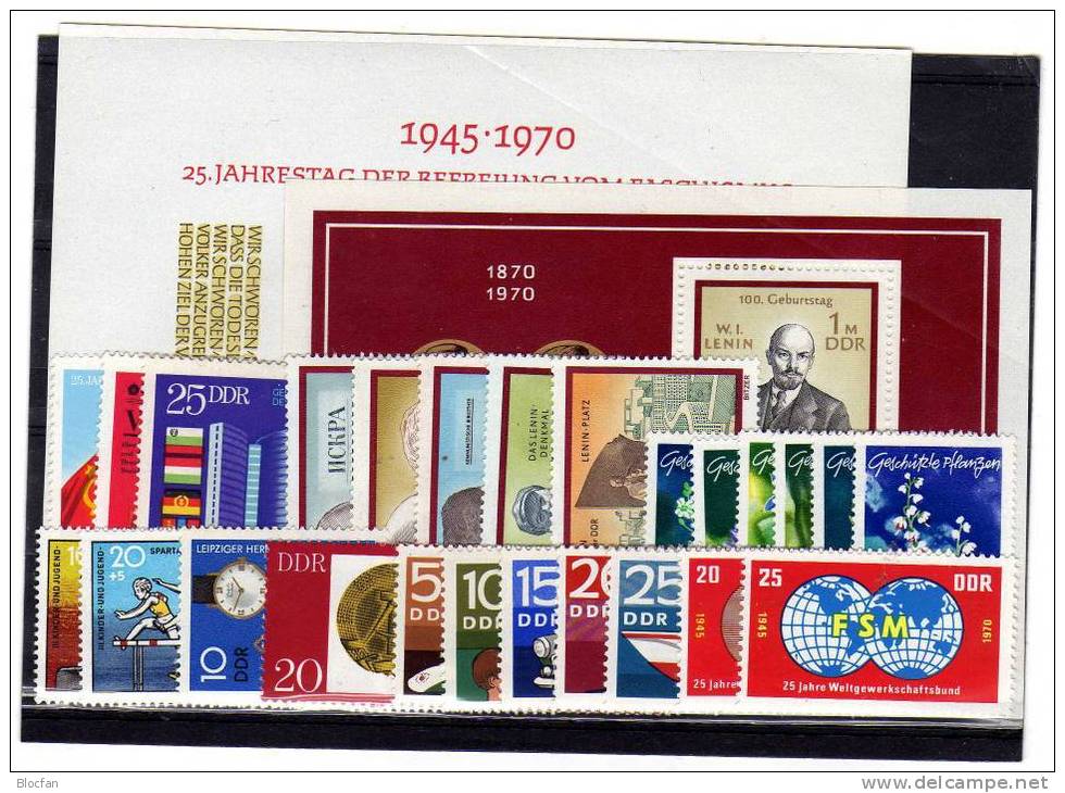 DDR 1534/9-Bl.31 ** Jahrgang 1970 Persönlichkeiten Bis Beethoven 33 Ausgaben 83€ - Collections (en Albums)