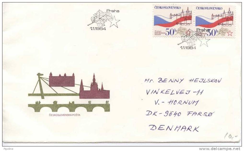 Czechoslovakia FDC 1-1-1984 And Slovensko Stamps 25-11-1998 On The Backside Of The Cover - FDC