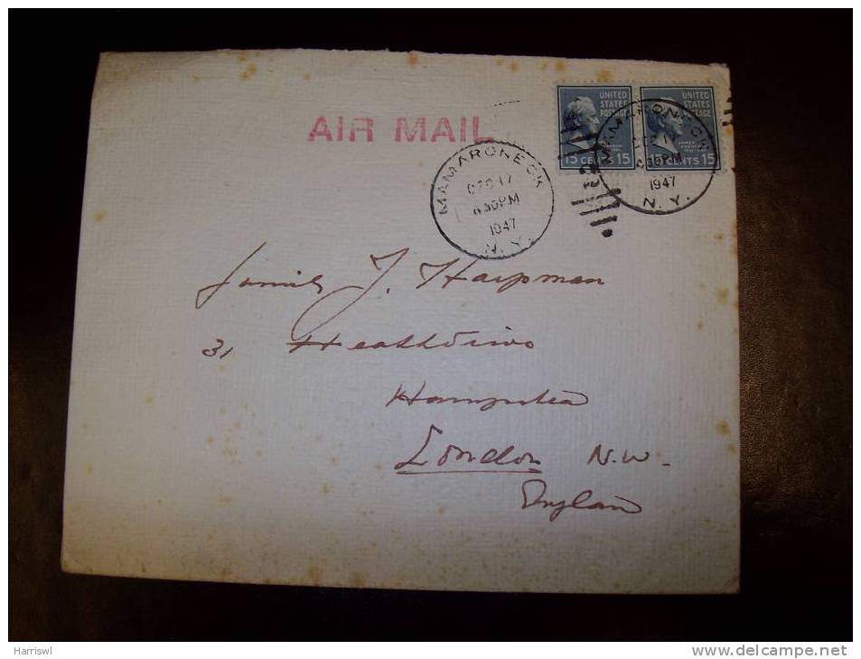 USA 1947 AIRMAIL LETTER TO UK - Brieven En Documenten
