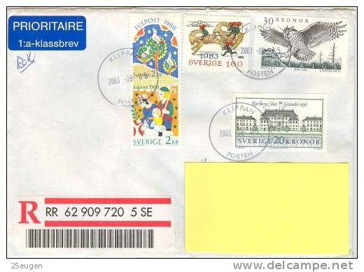 SWEDEN REGISTERED COVER SENT TO POLAND 2003 - Covers & Documents