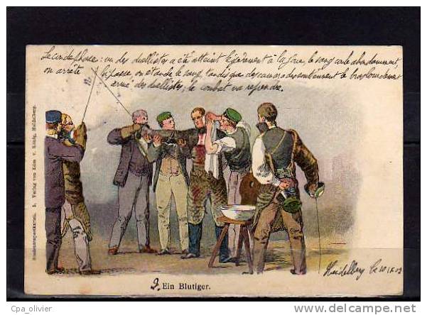 TH SPORTS Escrime, Lecon Phase, Blutiger, Duelliste Blessé Joue, Etanchement Sang, Combat Va Reprendre, Illustrée, 1902 - Scherma
