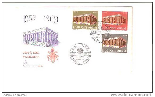 15125)lettera F.d.c Città Del Vaticano Con 90£ + 130£ +50£ Europa Cept Da Città Del Vaticano A Città Il 28-4-1969 - Covers & Documents