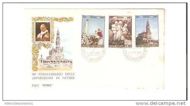 15131)lettera F.d.c Poste Vaticane Con 50£ + 30£ +200£ Fatima  Da Città Del Vaticano A Città Il 13-10-1967 - Covers & Documents