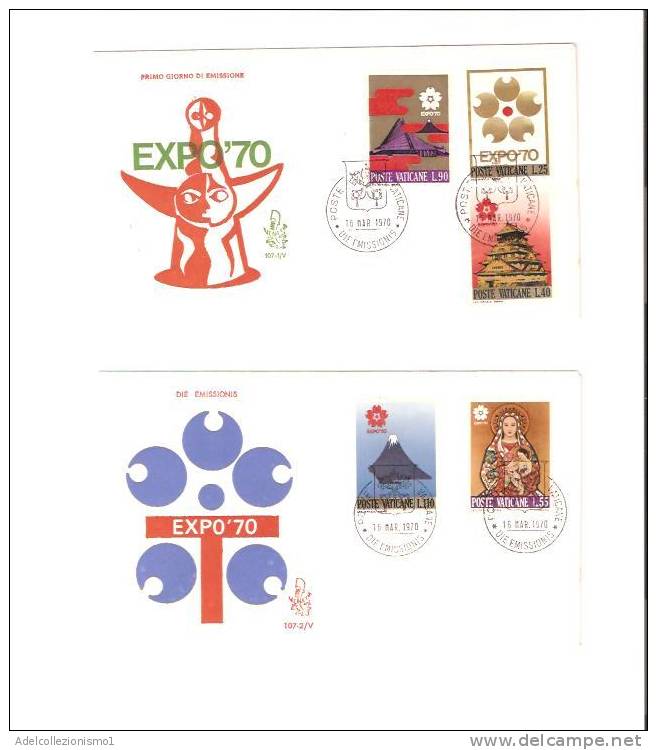 15137)n.2 Lettere F.d.c Poste Vaticane Con Francobolli Expo'70 Da Città Del Vaticano A Città Il 15-3-1970 - Brieven En Documenten