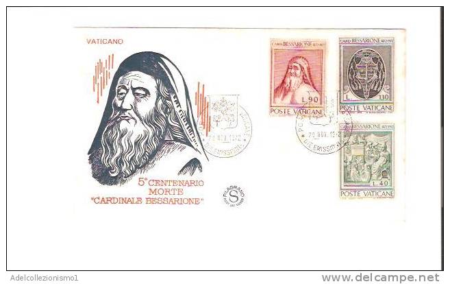 15142)lettera F.d.c Poste Vaticane Con 130£+90£+40£ Card. Bessarione Da Città Del Vaticano A Città Il 28-11-1972 - Brieven En Documenten