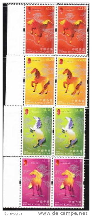 Hong Kong 2002 Year Of Horse Lunar New Year Blk Of 2 MNH - Ungebraucht