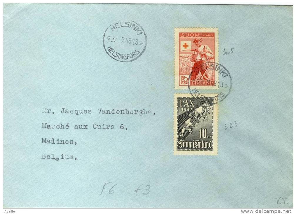 F6      LETTRE    POUR LA BELGIQUE - Storia Postale