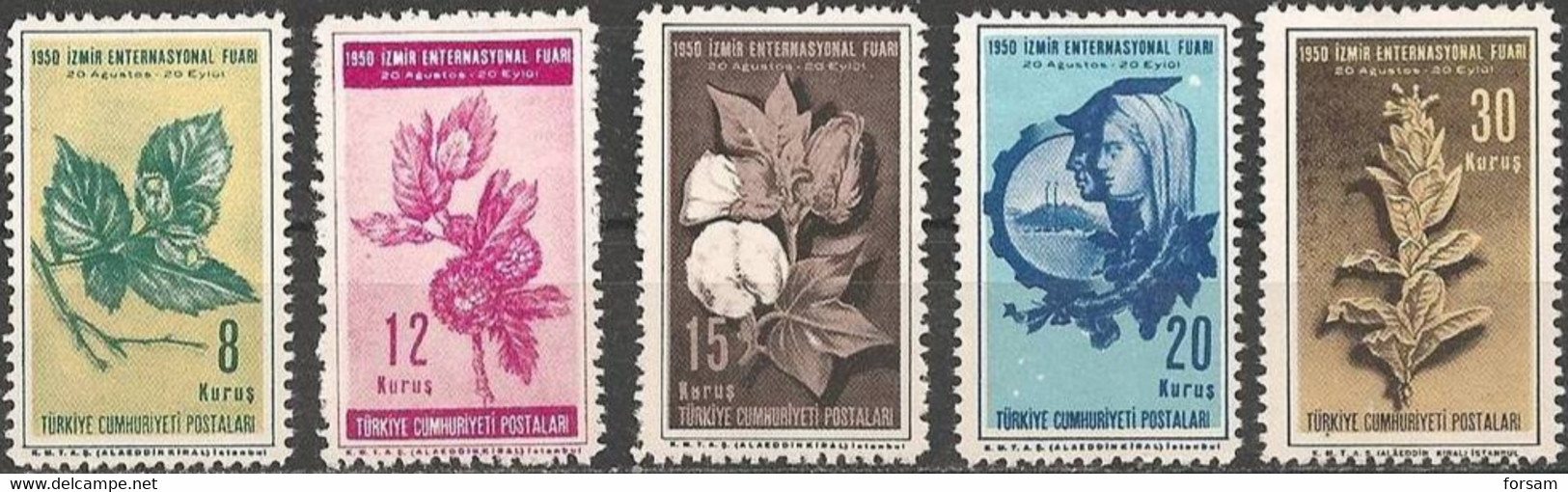 TURKEY..1950..Michel # 1254-1258...MLH...MiCV - 7.50 Euro. - Unused Stamps