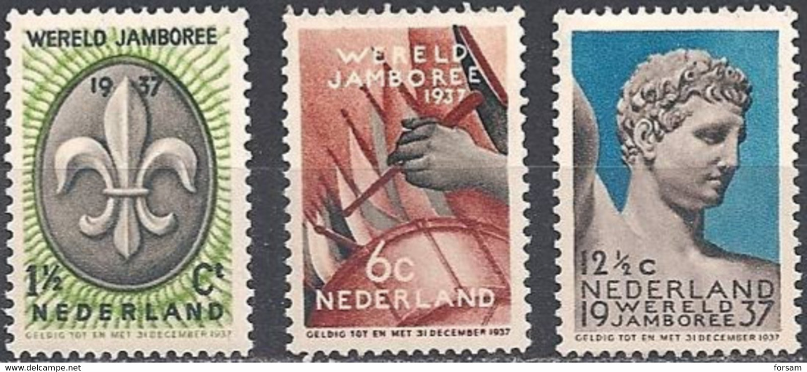 NETHERLANDS..1937..Michel #  301-303...MLH. - Neufs