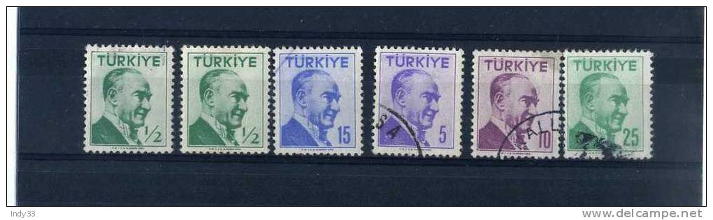 - TURQUIE . ENSEMBLE DE TIMBRES DE 1956 OBLITERES - Used Stamps
