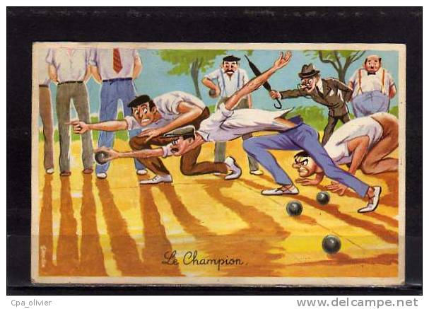 TH SPORTS Pétanque, Champion, Joueurs De Boules, Partie, Concours, Humour, Illustrée L. Carrière, 1960 - Bowls