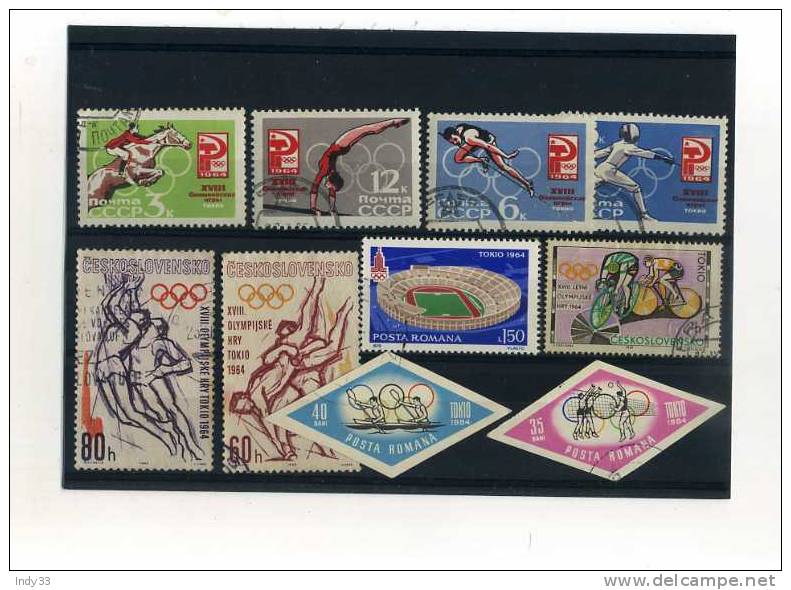 - J.O. ETE 1964 .  TIMBRES SUR LES JEUX OLYMPIQUES DE TOKYO  . PAYS DIVERS - Ete 1964: Tokyo