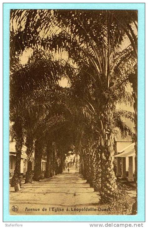 BELGISCH CONGO AVENUE DE L'EGLISE A LEOPOLDVILLE-QUEST  KERKSTRAAT IN OOST-LEOPOLDSTAD  FOTOGRAAF NELS - Kinshasa - Leopoldville