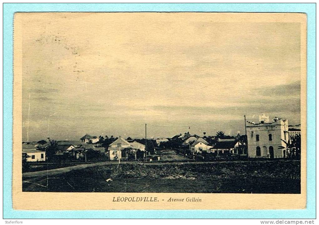 CONGO BELGE LEOPOLDVILLE AVENUE GELLEIN FOTOGRAPH BESSIERES - Kinshasa - Leopoldville (Leopoldstadt)