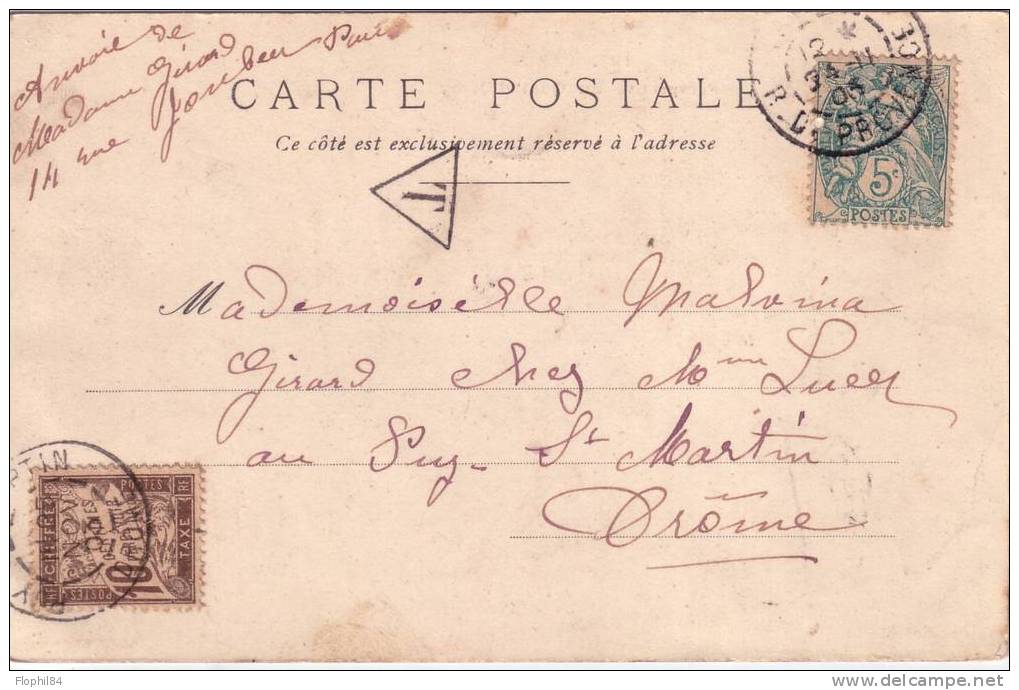 TYPE BLANC- AVEC TAXE BANDEROLE 10c DU25-10-1903 - 1859-1959 Brieven & Documenten