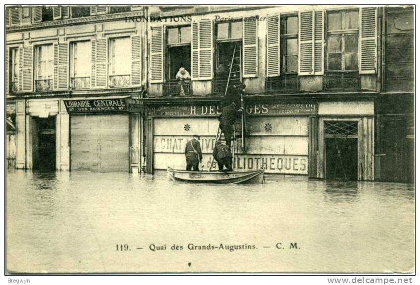 CPA Paris - Quai Des Grands Augustins - Inondations De 1910 - Überschwemmung 1910