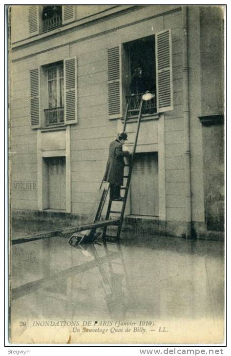 CPA Paris - Un Sauvetage Quay De Billy - Inondations De 1910 - Inondations De 1910