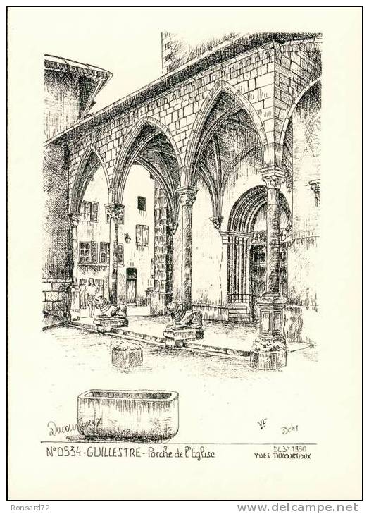 05 GUILLESTRE - Porche De L'Eglise  - Illustration Yves Ducourtioux - Guillestre