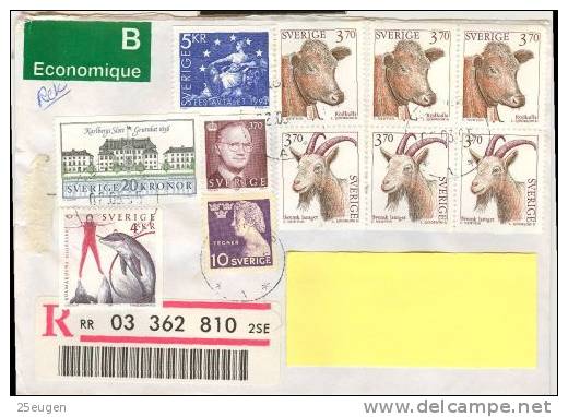 SWEDEN REGISTERED COVER SENT TO POLAND 1995 - Covers & Documents