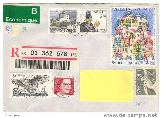 SWEDEN REGISTERED COVER SENT TO POLAND 1994 - Briefe U. Dokumente