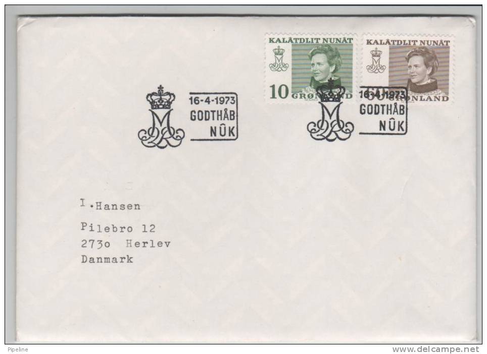 Greenland FDC Queen Margrethe II 16-4-1973 Sent To Denmark - FDC