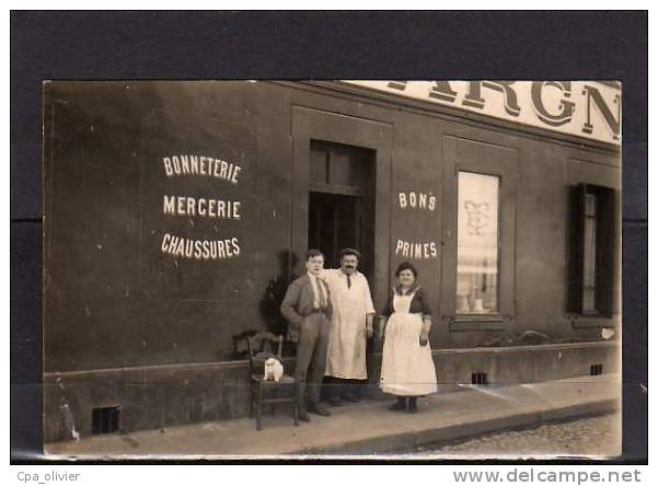 XX *** A LOCALISER *** Carte Photo, Mercerie, Bonneterie, Chaussures, Bons Primes, Devanture, Epargne ?, 191? - Shops