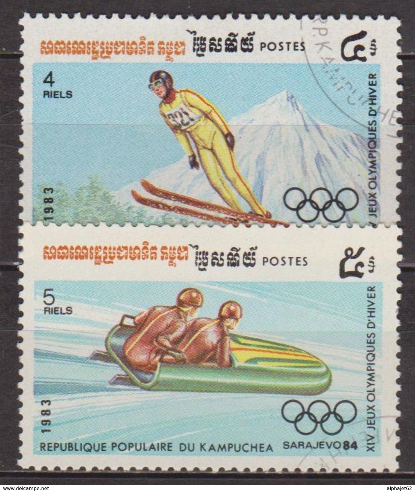 Sport - Saut à Ski - KAMPUCHEA - Bobsleigh à Deux - Jeux Olympiques De Sarajevo - N° 409-410 - 1983 - Kampuchea