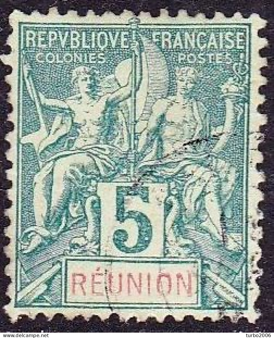 Reunion 1892 5 Centimes Vert Yvert 35 - Oblitérés