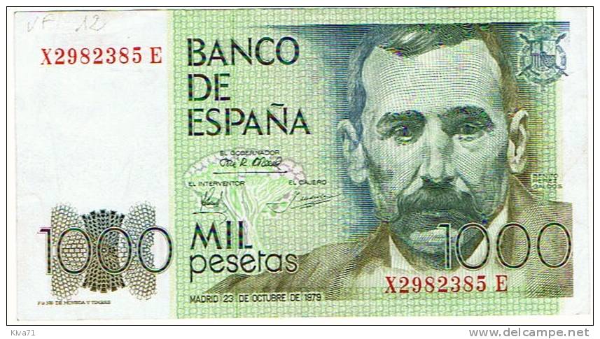 1000 Pesetas  "ESPAGNE"   23 Octobre 1979   VF+   Bc 26 - [ 4] 1975-… : Juan Carlos I