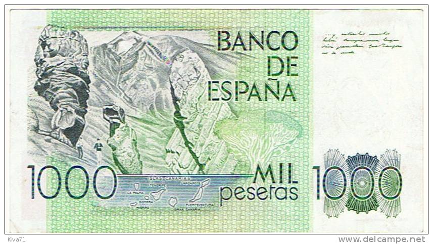 1000 Pesetas  "ESPAGNE"   23 Octobre 1979   VF+   Bc 26 - [ 4] 1975-…: Juan Carlos I.