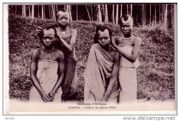 RUANDA , Coiffure Des Jeunes Filles - Rwanda