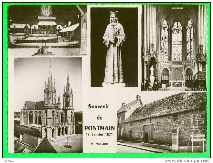 PONTMAIN (53) - 5 MULTIVUES - A JEANNE D'ARC - CIRCULÉE EN 1966 - - Mayenne