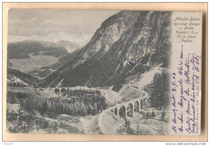 D466, GR, Albula-Bahn Zwischen Bergün U. Preda Viaduct I. II. III. U. Lena-Viaduct. 1903 St Moritz - Arpajon.Precurseur. - Bergün/Bravuogn