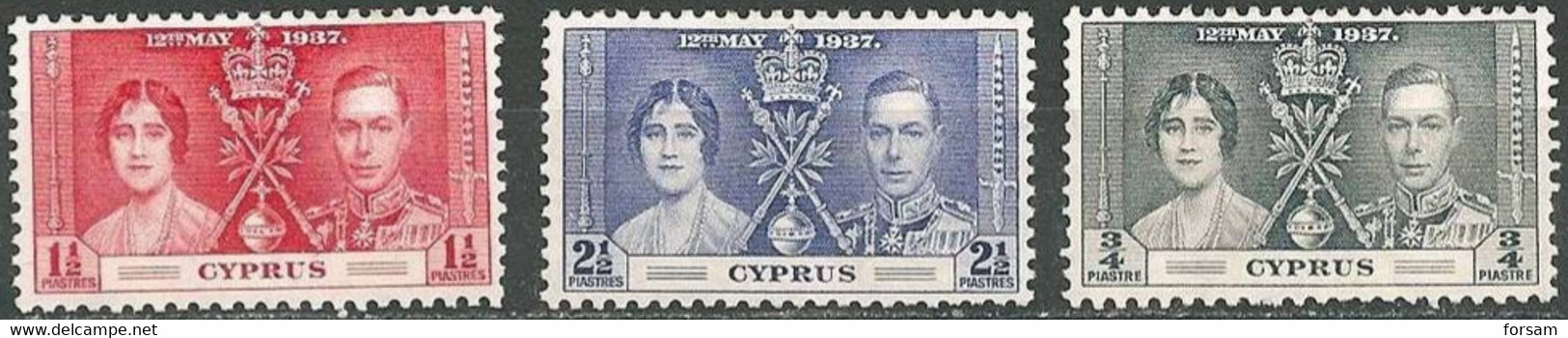 CYPRUS..1937..Michel # 133-135...MLH. - Cyprus (...-1960)
