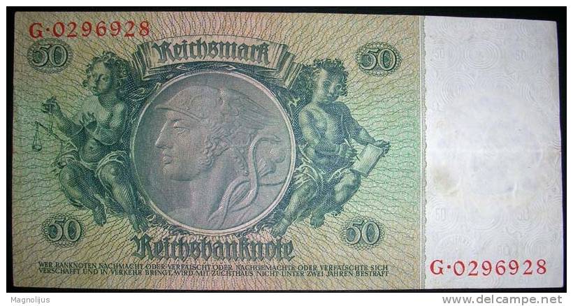 Paper Money,Banknote,Germany,50 Reichsmark,1924.-1933.,dim.170x84,5mm. - 50 Mark