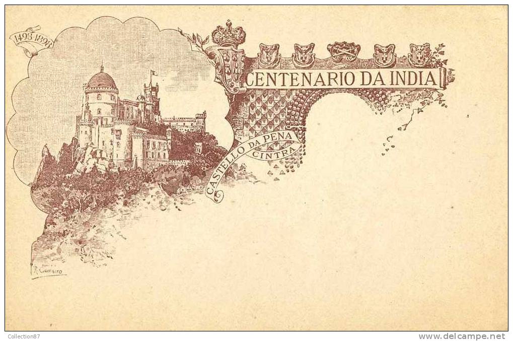 PORTUGAL  - ACORES - CASTEL De PENA CINTRA -CENTENARIO DA INDIA -CENTENAIRE Des INDES -CARTE ENTIER POSTAL - 1898 - Açores