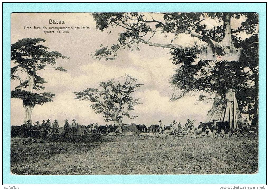 MILITAIRE BISSAU  BOLAMA  1914  UMA FACE DE ACAMPAMENIO EM INTIM GUERRA DE 908  LEGERKAMP IN GUINNEE BISSAU IN 1914 - Guinea-Bissau