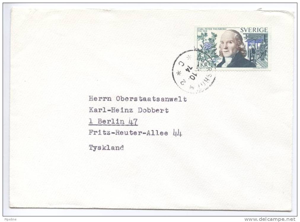 Sweden Cover Sent To Germany 1974 - Briefe U. Dokumente