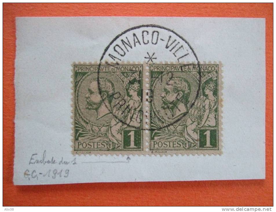 MONACO Variétés - N°11 En Paire Oblitérée Sur Fragment.  Superbe - Plaatfouten En Curiosa