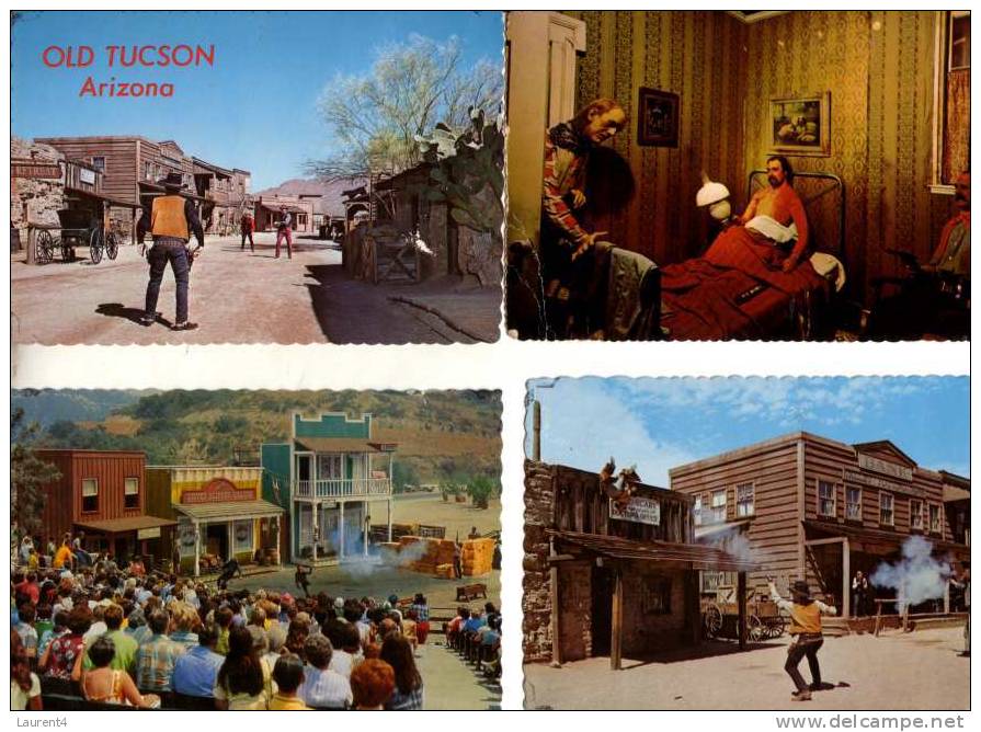 4 Older Cow-bow In Old Tuscon Theme Park Postcards - Cartes De Old Tuscon & Cow-Boy - Tucson