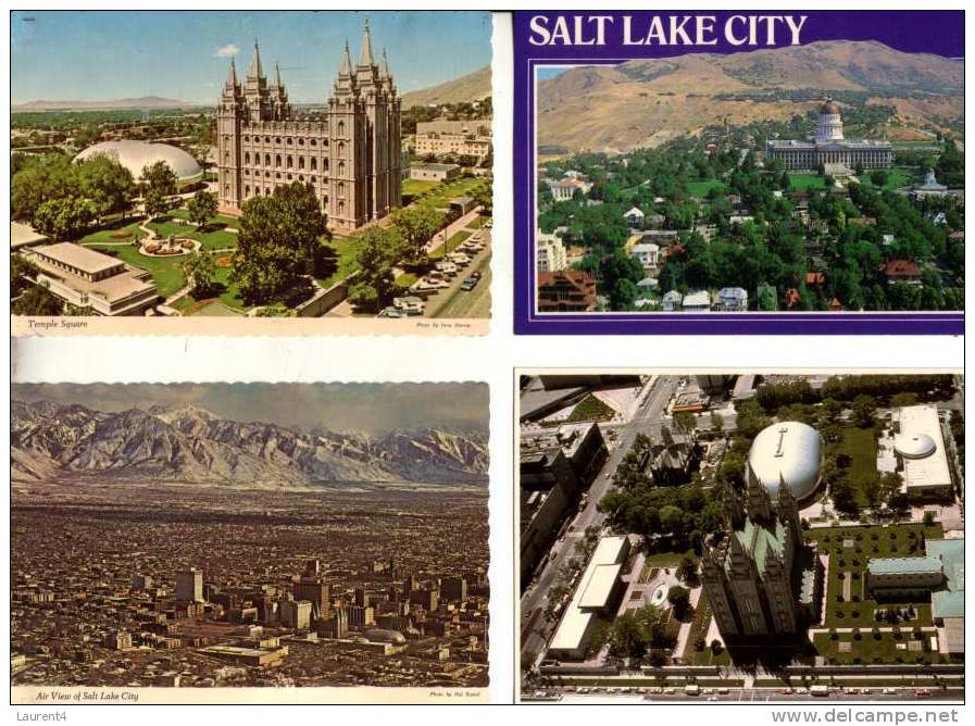 4 Older Postcards - Cartes Des Etats Unis -  Salt Lake City - Salt Lake City