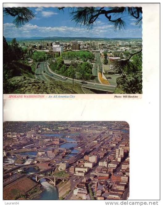 2 Older Postcards - Cartes Des Etats Unis -  Spokane - Spokane