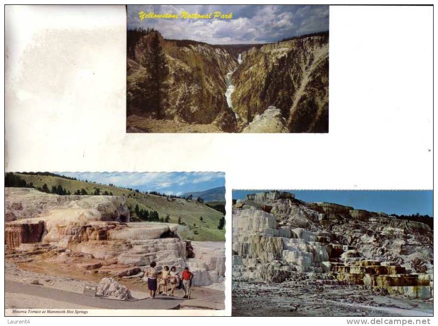 3 Older Mountains Postcards - Cartes Des Etats Unis -  Montagnes  - Minerva Terraces - USA National Parks